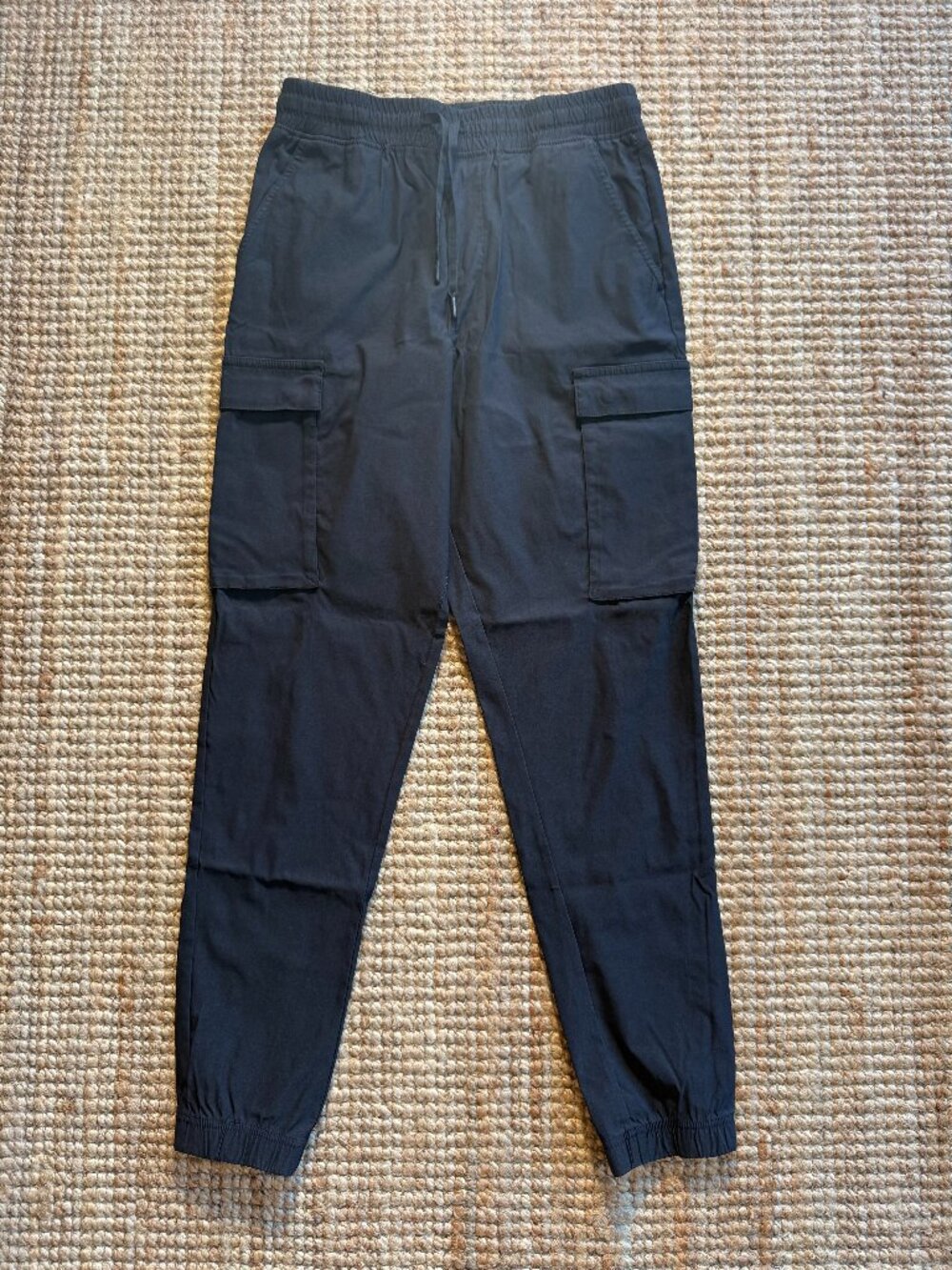 Kenneth Cole Active Mens Black Nylon Cargo Jogger Pants Size S